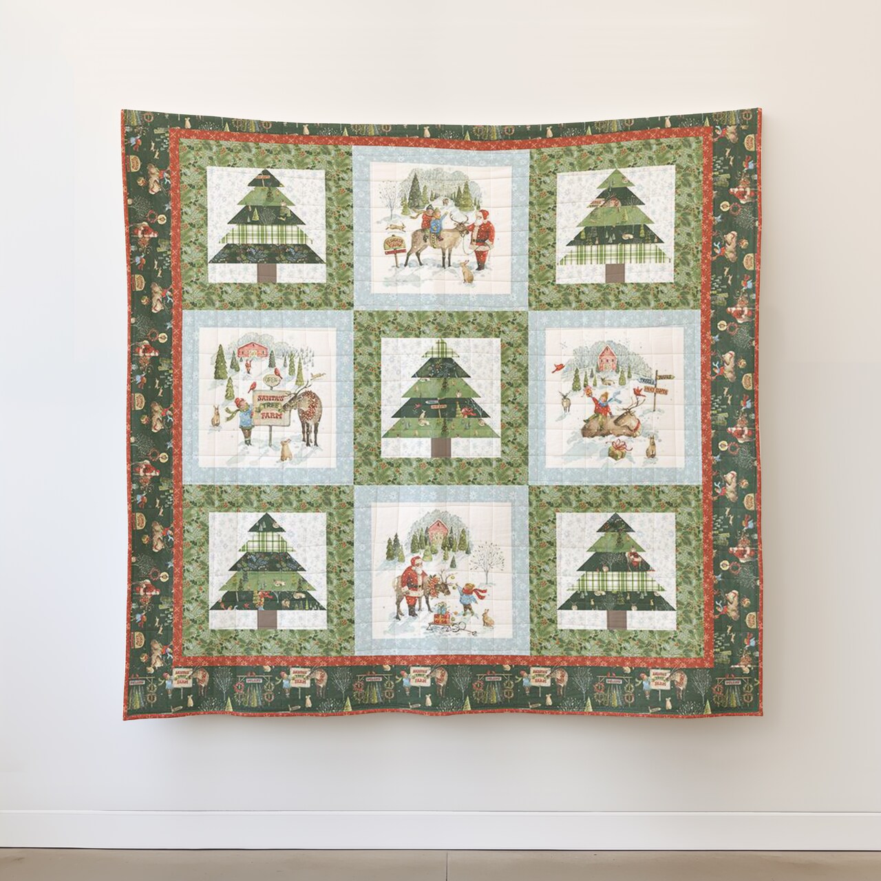 Santa's Tree Farm Panel Quilt Kit (kt-16450) | Riley Blake | Sewing Kit